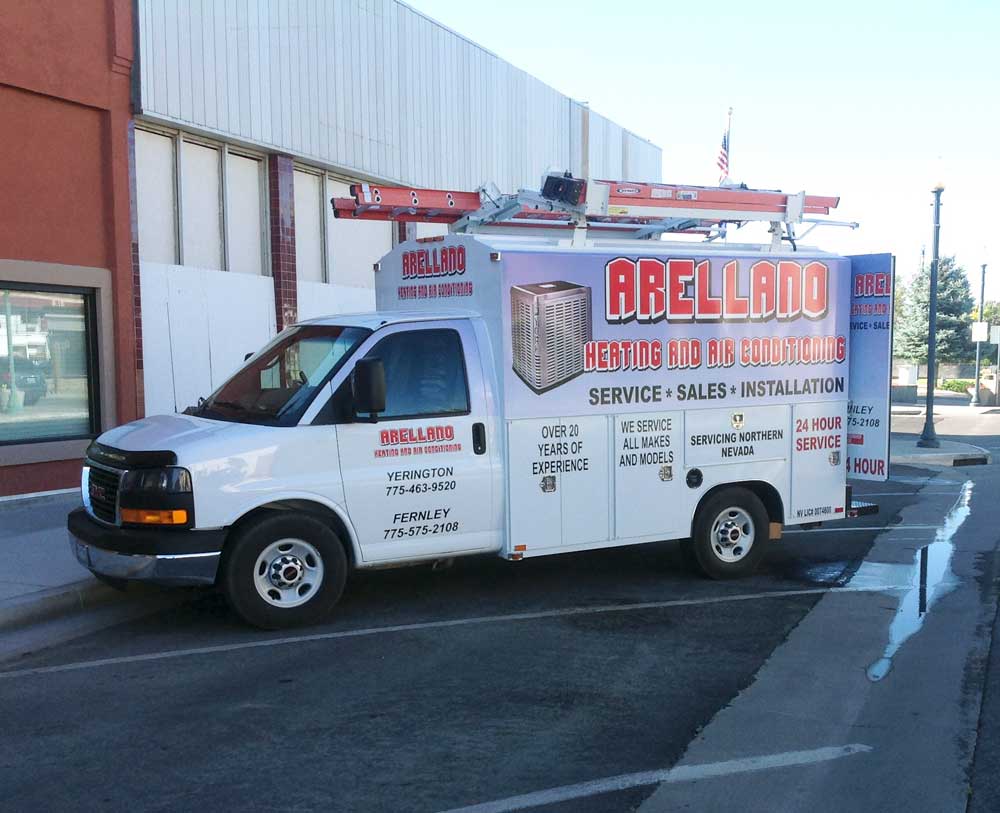 Arrellano Heating & Air Conditioning LLC work Truck